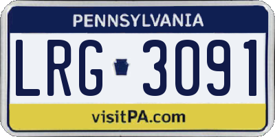 PA license plate LRG3091