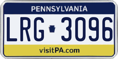 PA license plate LRG3096