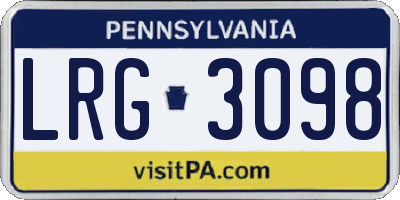 PA license plate LRG3098