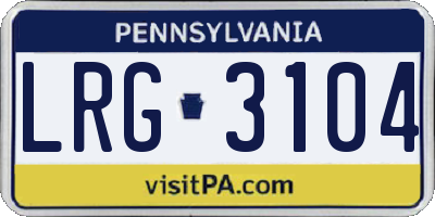 PA license plate LRG3104