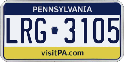 PA license plate LRG3105