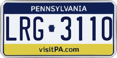 PA license plate LRG3110