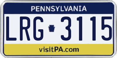 PA license plate LRG3115