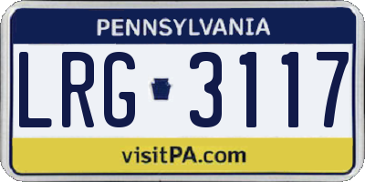 PA license plate LRG3117