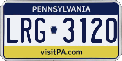 PA license plate LRG3120
