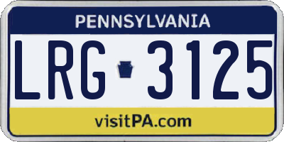 PA license plate LRG3125