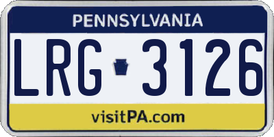 PA license plate LRG3126