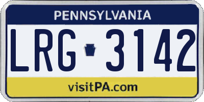 PA license plate LRG3142