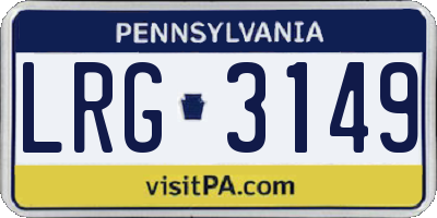 PA license plate LRG3149