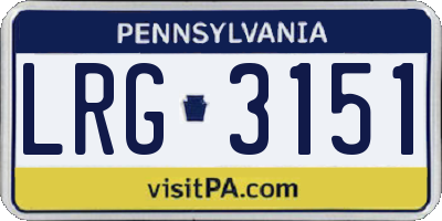 PA license plate LRG3151