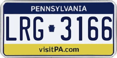 PA license plate LRG3166