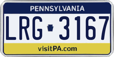 PA license plate LRG3167