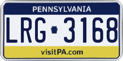 PA license plate LRG3168