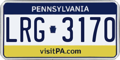 PA license plate LRG3170