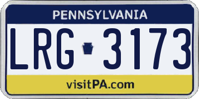 PA license plate LRG3173