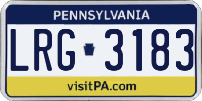 PA license plate LRG3183