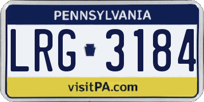 PA license plate LRG3184