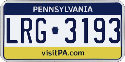 PA license plate LRG3193