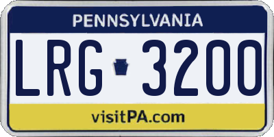 PA license plate LRG3200