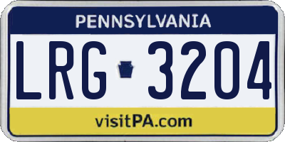 PA license plate LRG3204