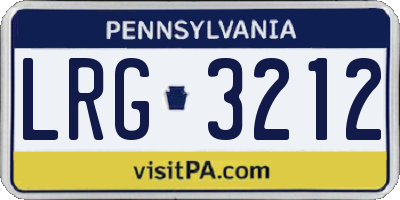 PA license plate LRG3212