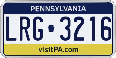 PA license plate LRG3216