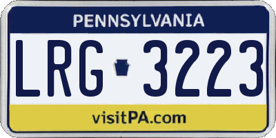 PA license plate LRG3223