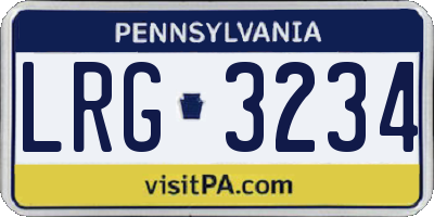 PA license plate LRG3234