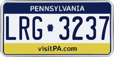 PA license plate LRG3237