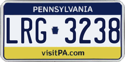 PA license plate LRG3238
