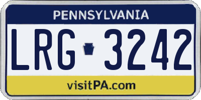 PA license plate LRG3242