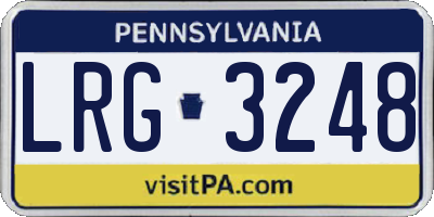 PA license plate LRG3248