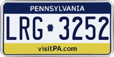 PA license plate LRG3252