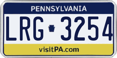 PA license plate LRG3254