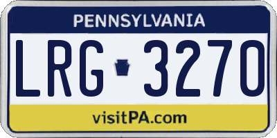 PA license plate LRG3270