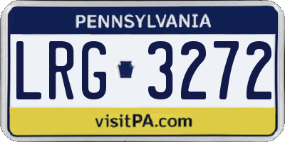 PA license plate LRG3272