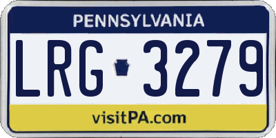 PA license plate LRG3279