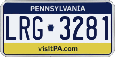 PA license plate LRG3281