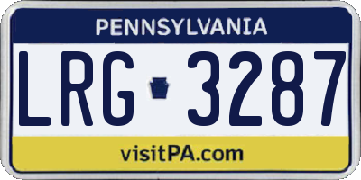 PA license plate LRG3287