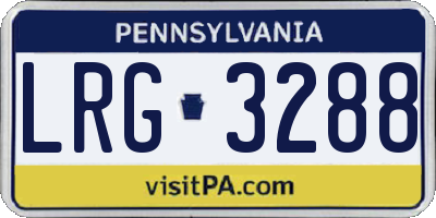 PA license plate LRG3288