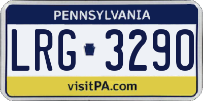 PA license plate LRG3290