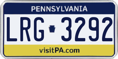 PA license plate LRG3292