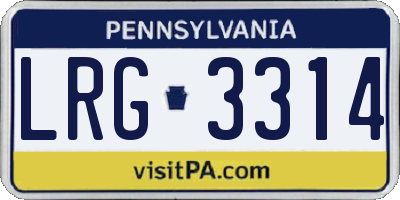 PA license plate LRG3314