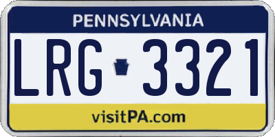 PA license plate LRG3321