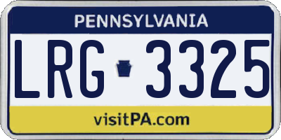 PA license plate LRG3325
