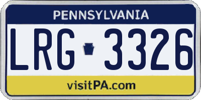 PA license plate LRG3326
