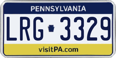 PA license plate LRG3329