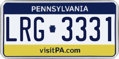 PA license plate LRG3331