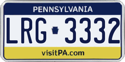 PA license plate LRG3332