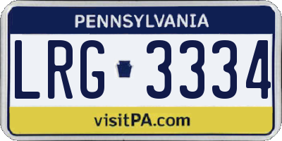 PA license plate LRG3334